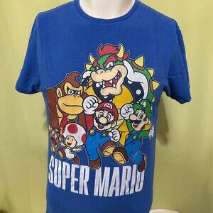 Super Mario Toadstool King Kong Bowser Men's Blue T Shirt Size Medium 2020